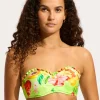 Tropique Bustier Bandeau Bikini Top - Aloe Gel
