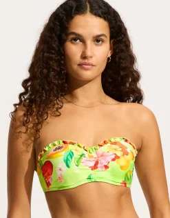 Tropique Bustier Bandeau Bikini Top - Aloe Gel