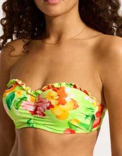 Tropique Bustier Bandeau Bikini Top - Aloe Gel