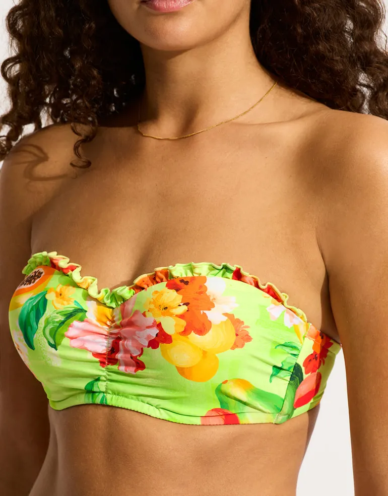 Tropique Bustier Bandeau Bikini Top - Aloe Gel