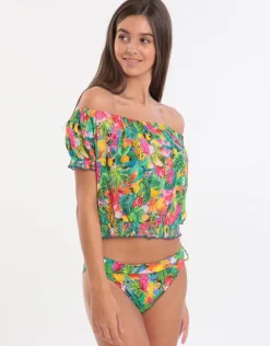 Tropivoil Binky Off The Shoulder Top - Blue