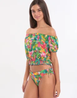 Tropivoil Binky Off The Shoulder Top - Blue