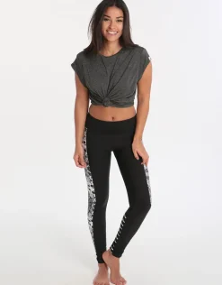 Twist Front Crop Tee - Grey Marle