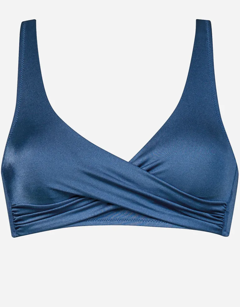 Viva Energy Twist Front Bikini Top - Denim Dose