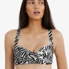 Zebra Medea Bikini Top - Brown and White