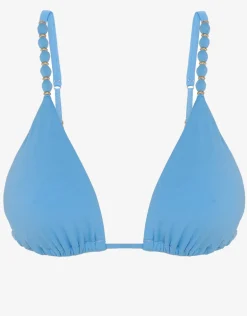 Zen Beads Parallel Tri Bikini Top - Blue