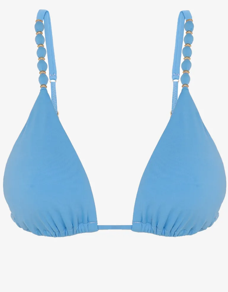 Zen Beads Parallel Tri Bikini Top - Blue