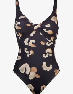 Abstraction Twist Front Swimsuit