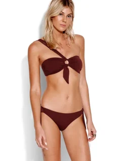Active Ring Front Bandeau Bikini Top - Plum