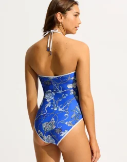 Ahoy Bandeau Swimsuit - Azure