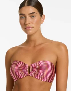 Alessia Geo Bandeau Bikini Top - Peony