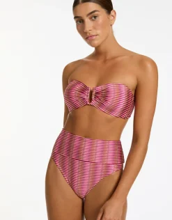 Alessia Geo Bandeau Bikini Top - Peony