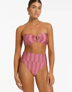 Alessia Geo Fold Down Bikini Pant - Peony