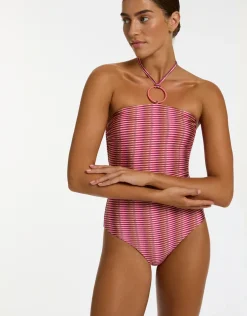 Alessia Geo Halter Swimsuit - Peony