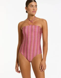 Alessia Geo Halter Swimsuit - Peony