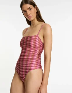 Alessia Geo Minimal Tank Swimsuit - Peony