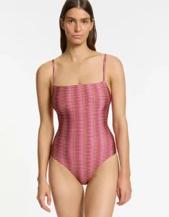 Alessia Geo Minimal Tank Swimsuit - Peony