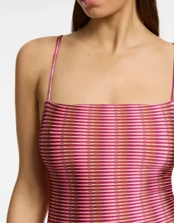 Alessia Geo Minimal Tank Swimsuit - Peony