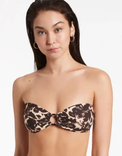 Allure Trim Bandeau Bikini Top - Black