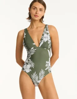 Aloha Longline Tri Swimsuit - Khaki