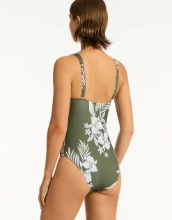 Aloha Longline Tri Swimsuit - Khaki