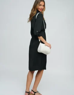 Alora Shirt Dress - Black