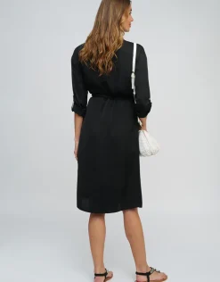 Alora Shirt Dress - Black