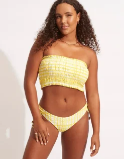 Amalfi check loop side hipster bikini pant