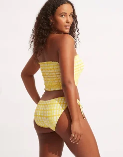 Amalfi check loop side hipster bikini pant