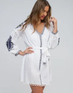 Amara Tunic - White Navy