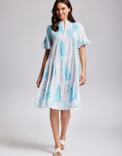 Angie Short Sleeve Dress - Turquoise