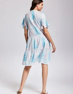 Angie Short Sleeve Dress - Turquoise