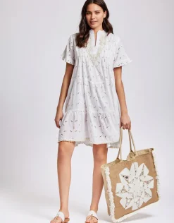 Angie Short Sleeved Dress - White