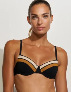 Antagonist Underwired Bikini Top - Black Sand Caramel