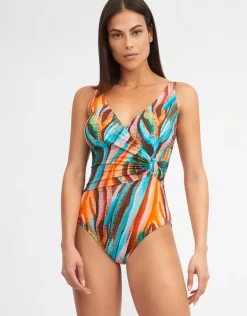Aquarelle Wrap Front Swimsuit