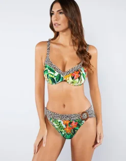 Aruba Plunge Bikini Top - Jungle Print