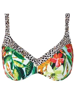 Aruba Plunge Bikini Top - Jungle Print