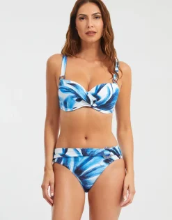 Azura Bikini Pant - Blue and White