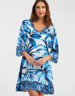 Azura Dress - Blue and White