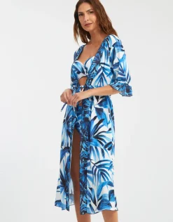 Azura Kimono - Blue and White