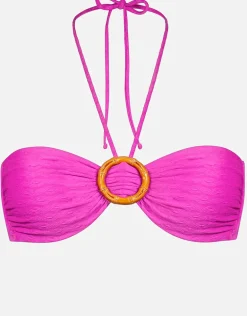 Bamboo Solids Bandeau Bikini Top - Intense Pink