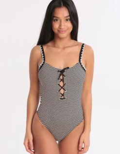 Basichic Icone Swimsuit - Black Stripe