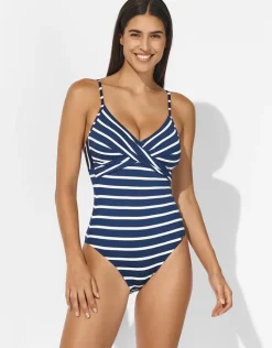 Bay Games Twist Front Swimsuit - Sea White
