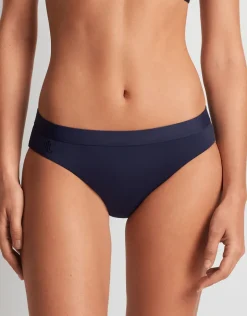 Beach Club Solids Band Hipster Bikini Pant - Dark Navy