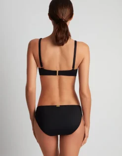 Beach Club Solids Macrame Ring Bikini Pant - Black