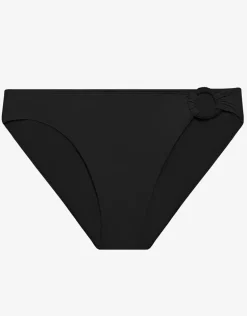 Beach Club Solids Macrame Ring Bikini Pant - Black