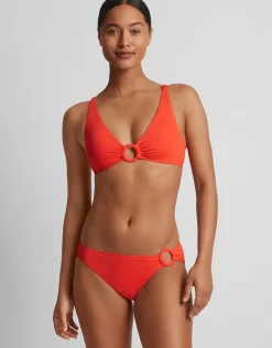 Beach Club Solids Macrame Ring Bikini Pant - Persimmon