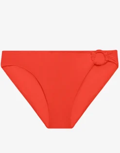 Beach Club Solids Macrame Ring Bikini Pant - Persimmon