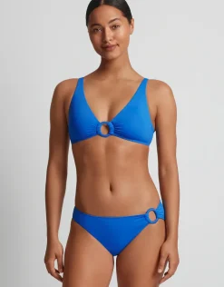 Beach Club Solids Macrame Ring Bikini Pant - Electric Blue