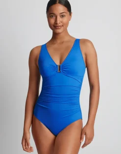 Beach Club Solids Ring OTS Underwired Swimsuit - Electric Blue